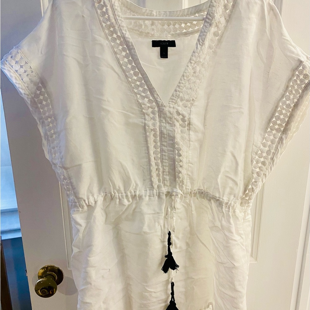 J.Crew Cotton Linen Tassel Tunic